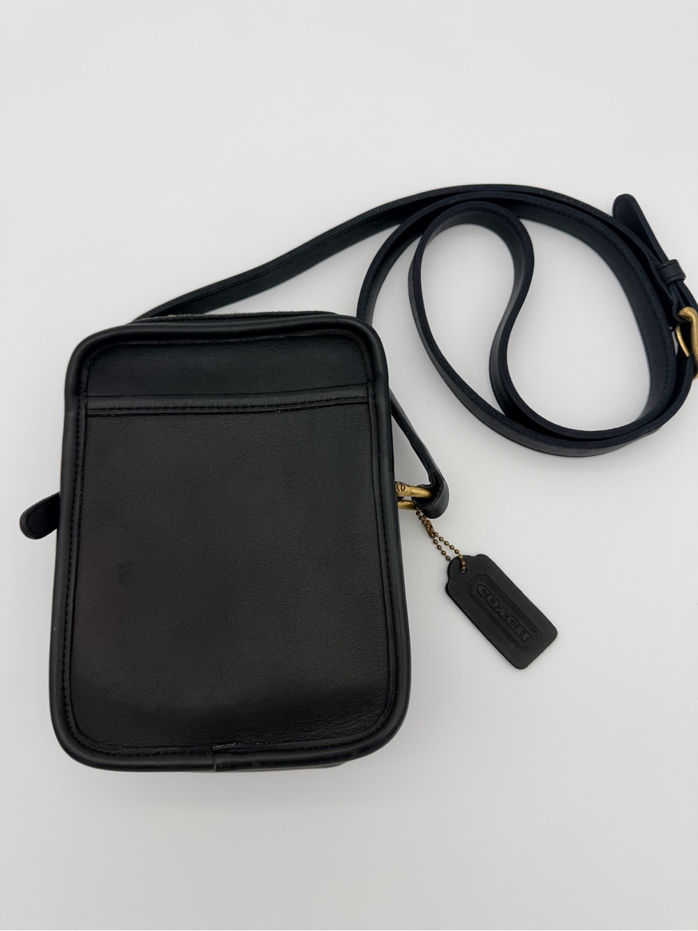 Coach Vintage Bag Black Leather Kit Camera Crossbody Bag Hang Tag 9973